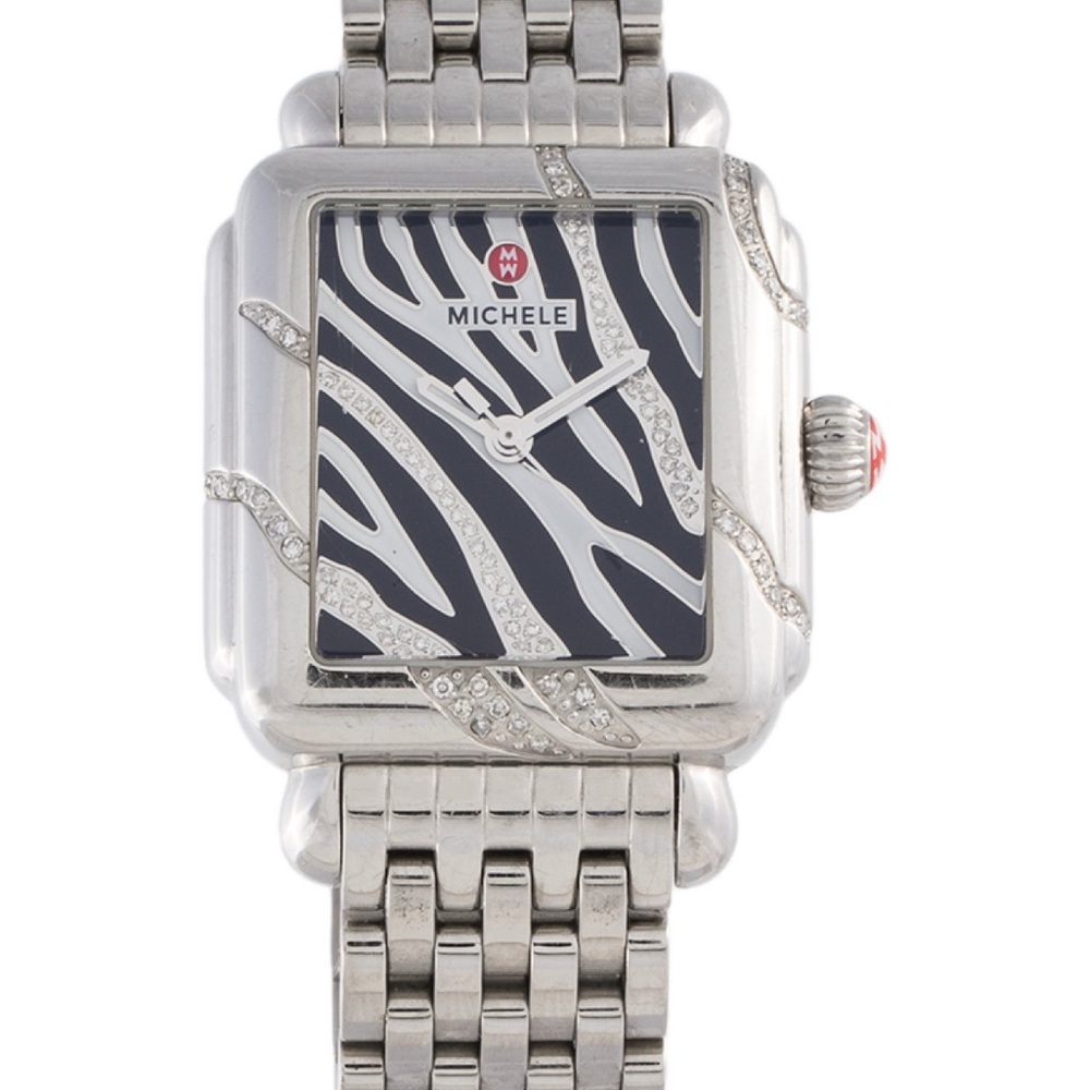 Gorgeous Michele Deco Safari Zebra Diamond Ladies Watch